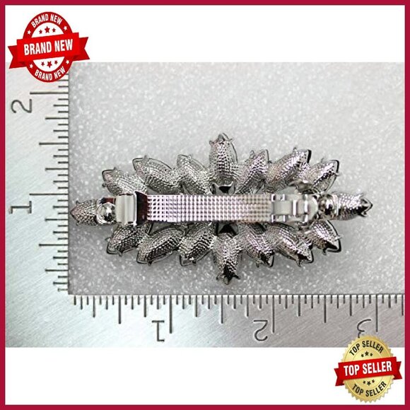 Sparkling Rhinestone Floral Hair Barrette Clip for Special Occasions main image 5